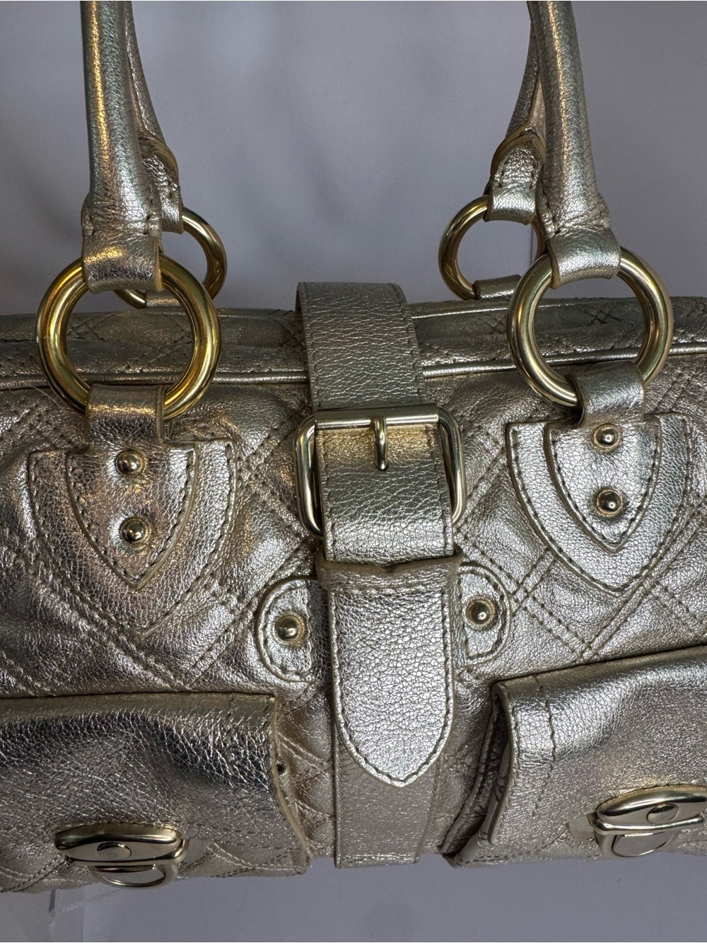 #359 Marc Jacobs Venetia Made in Italy Quilted Leather Satchel - Picture 3 of 16